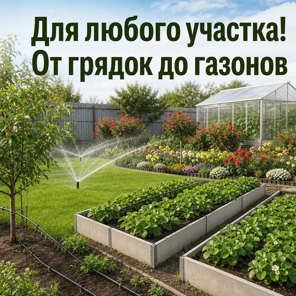 Универсальное применение: газоны, теплицы, цветники